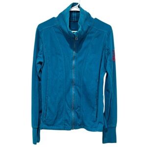 Kuhl Kember Organic Peached Cotton Jacket Seaport Blue Womens M Full Zip READ